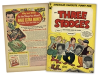 5 The Three Stooges Comic Books: (1) Sept. 1953 Vol. 1, No. 1; (2) March 1954 Vol. 1, No. 4; (3) June 1954 Vol. 1, No. 5; (4) Aug. 1954 Vol. 1, No. 6; (5) Oct. 1954 Vol. 1, No. 7 -- Very Good Plus